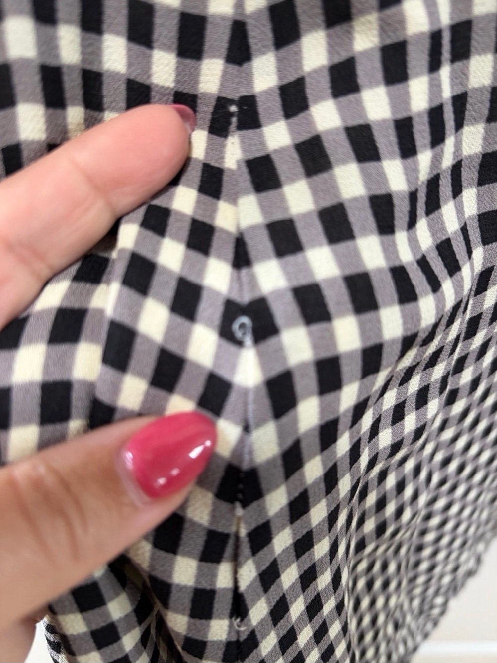 Reformation Tai Gingham Mini Dress size 12 Black Cream Gold Heart Buttons‎ - Picture 3 of 11